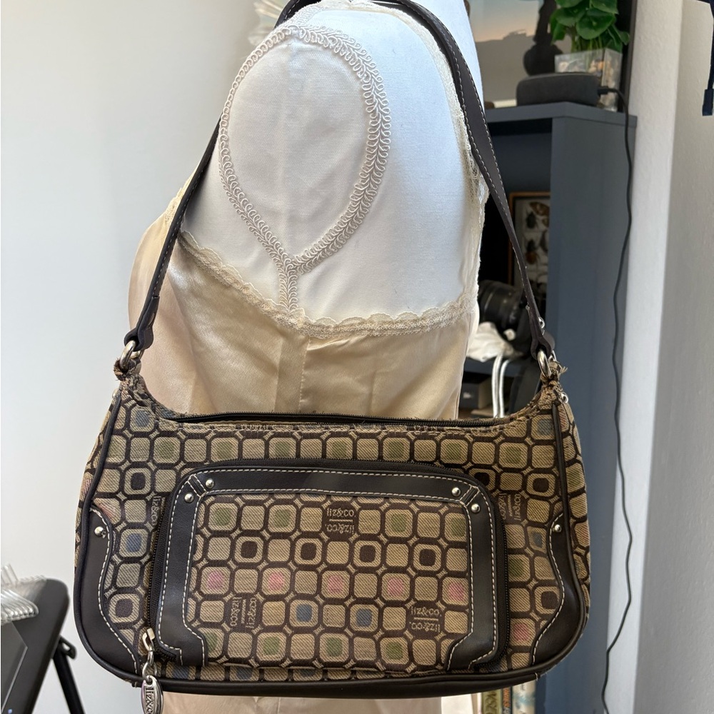 Liz&Co Geometric Patterned Shoulder Bag with matching wallet